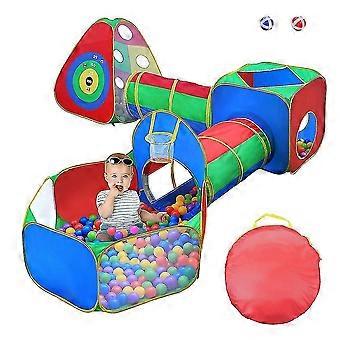 5-in-1 Pop Up Ball Pit Tent Tunnel Kids Baby Play Toy Target Game