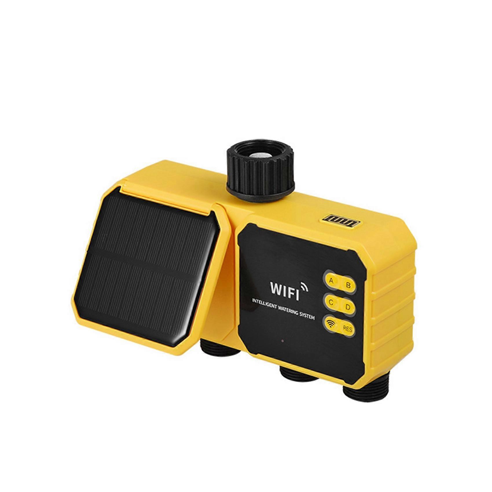 3X 4 Outlets WIFI Solar Irrigation Timing Controller Solar Irrigation Timer Automatic Irrigation System Water Timer