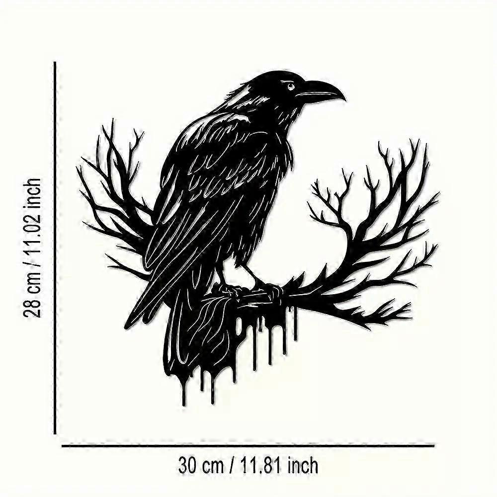 Iron Crow And Tree Wall Decor