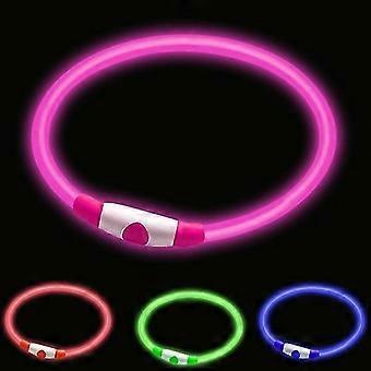 Collar LED para perros, collar luminoso, clip recargable por USB ultrabrillante, adaptable a todos los tamaos: mayor visibilidad y seguridad (verde). 