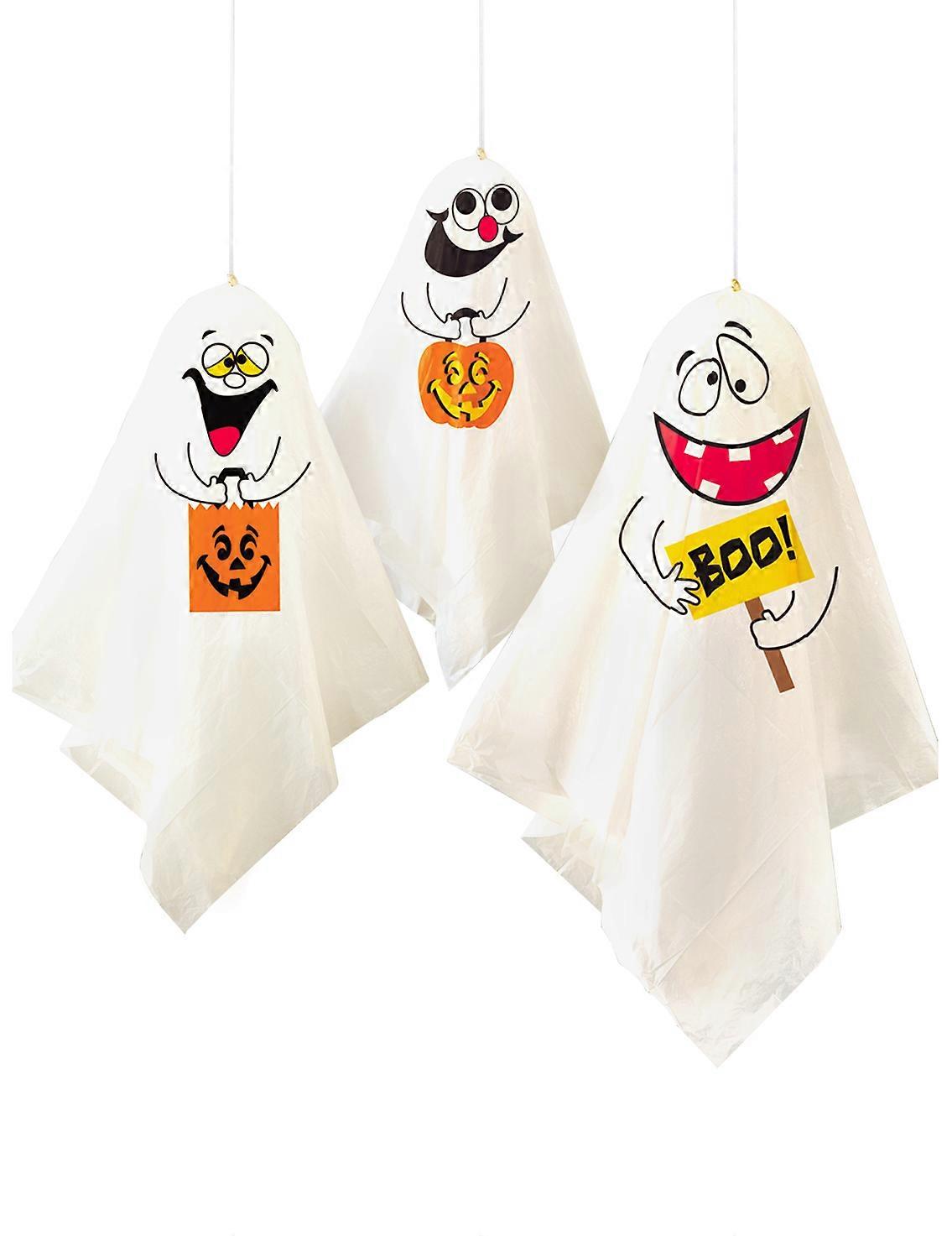 3 Halloween Hanging Ghosts