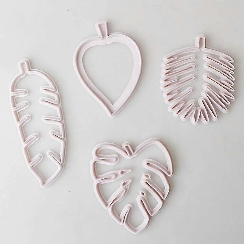 Barsinfi 4 pcs Cookie Cutters, Tropical Leaf Cookie Leaf  for Decorative Baking Tools