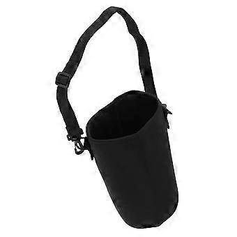 Black Neoprene Water Bottle Carrier Bag for Storage Use with Strap
