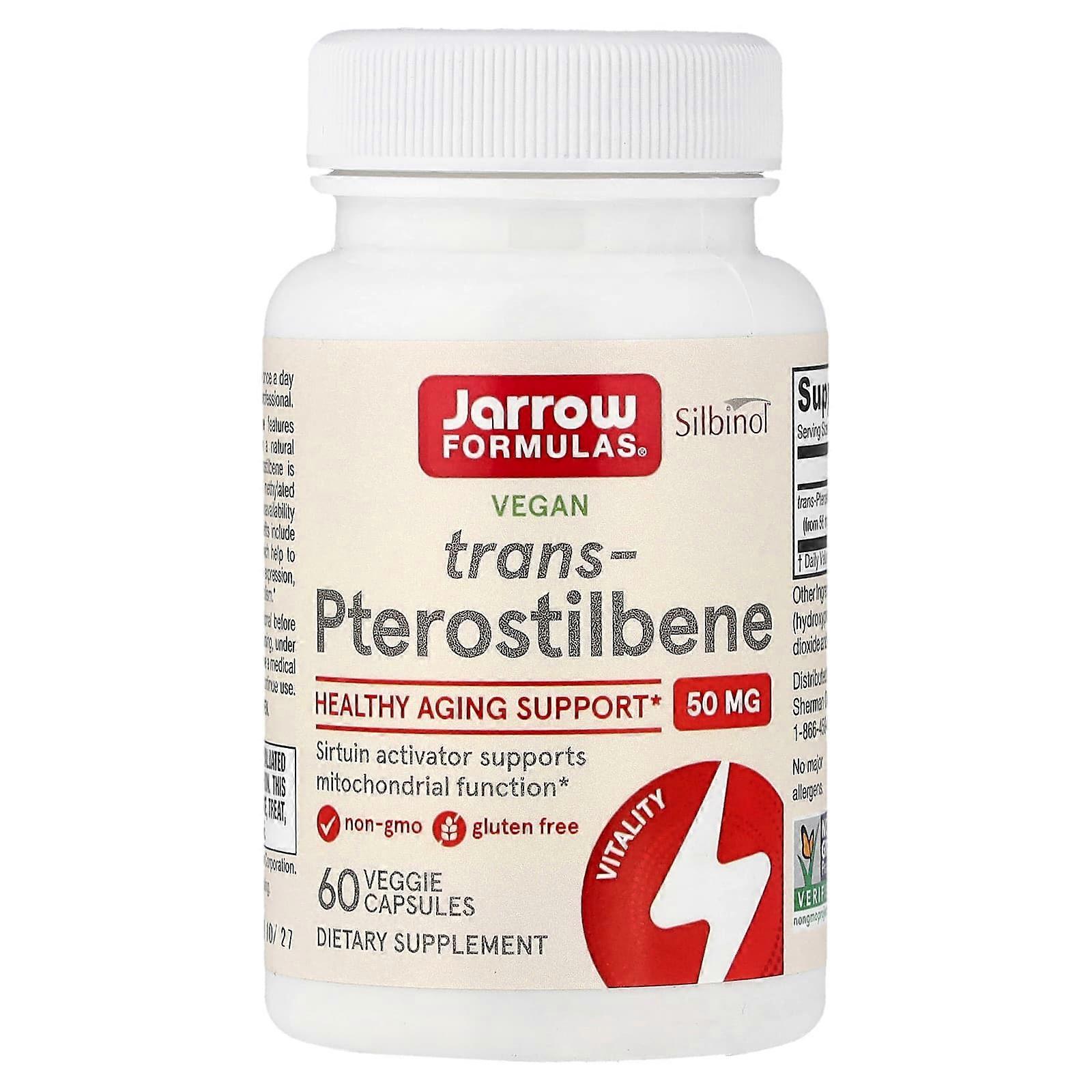 Jarrow Formulas, Trans-Pterostilbene, 50 mg, 60 Veggie Caps