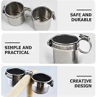 Feeder Standing Pole with Food Cup Stainless Steel Easy Install PET Bird Cage Accessory