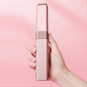 Flat Iron Portable Cordless 18W 3 Temperature Gears Rechargeable Hair Straightener Curler Iron for Home Pink