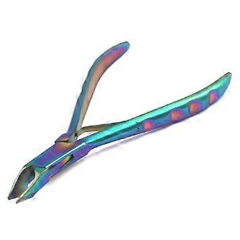 Titanium Coated Cuticle Nipper 4 Inch Professional Nail Trimmer with Precision Blades Multicolor
