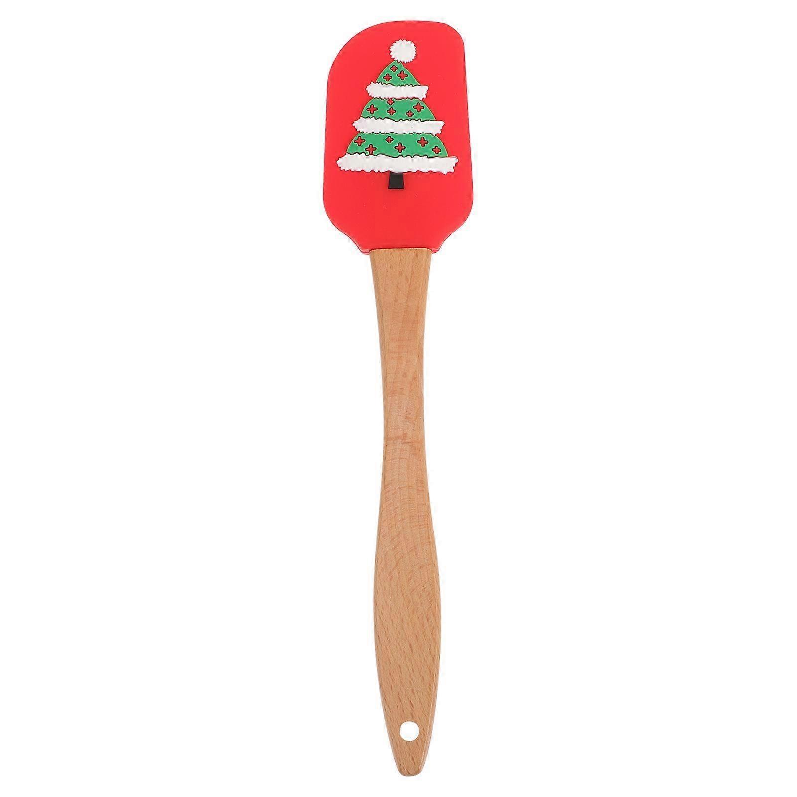Heat-Resistant Silicone Cake Spatula compatible with Kitchen Use 4Pcs Christmas Pattern