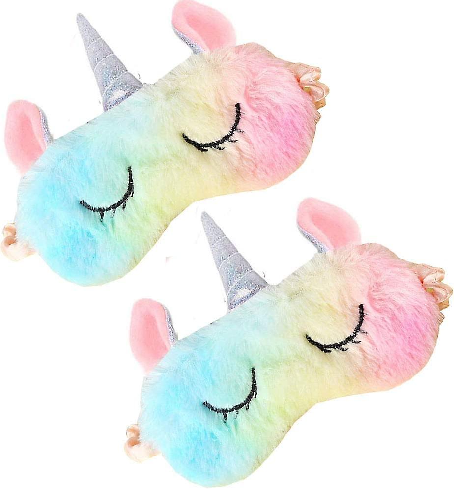 Set Of 2 Sleeping Eye Mask Animal Eye Mask Plush Cartoon Eye Mask Travel
