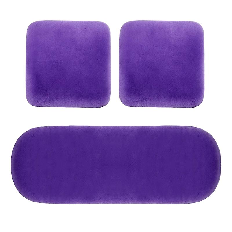 3pcs/set Winter Plush Warm Anti-slip Car Front Rear Seat Pad Cushion Cover Set