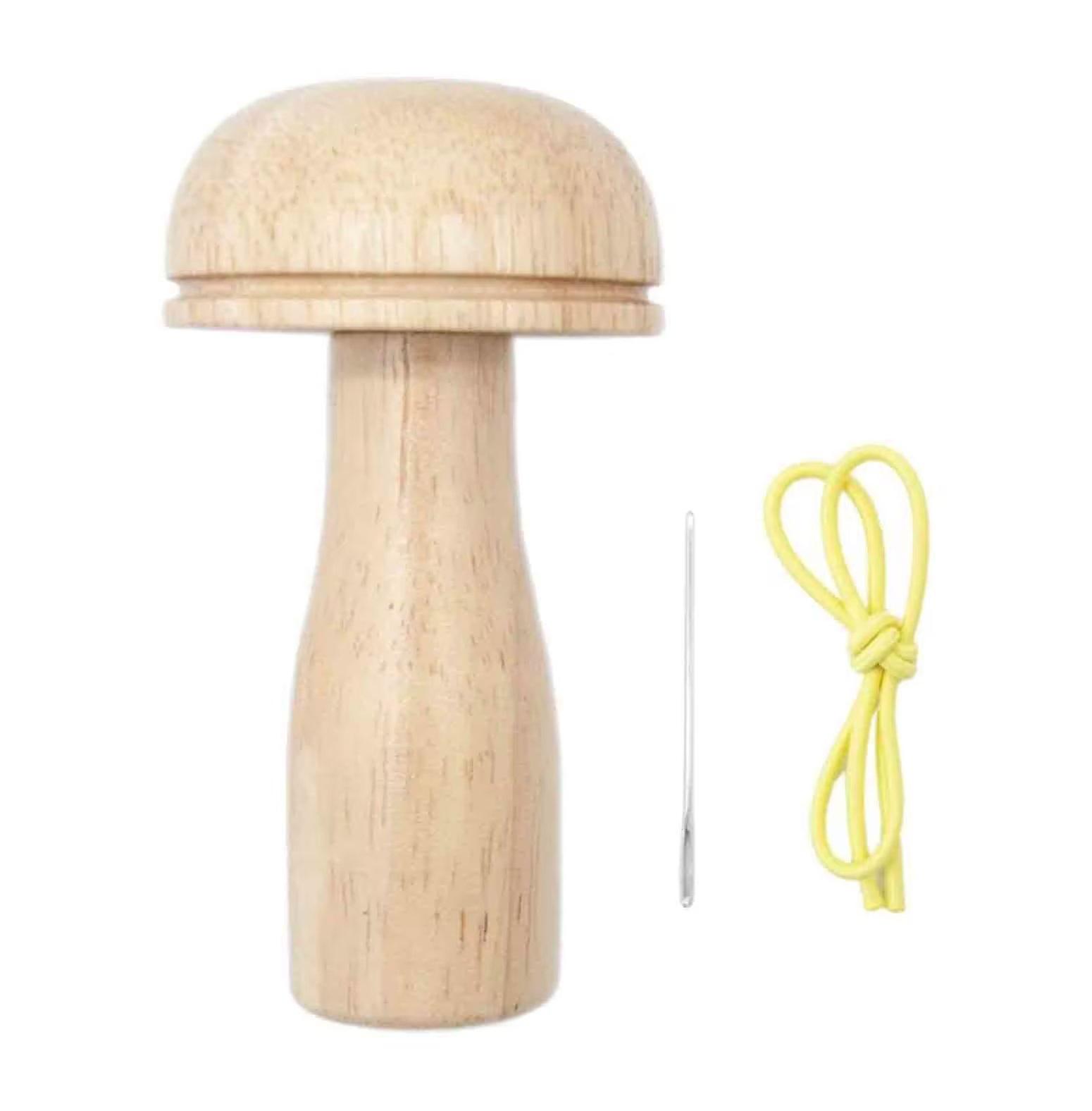 Darning Mushroom Kits Wooden Tool with Strong Handle & Gradual Curvature for Sewing Threads Socks, Sweaters, Pants, Hats, Scarves(1 set)