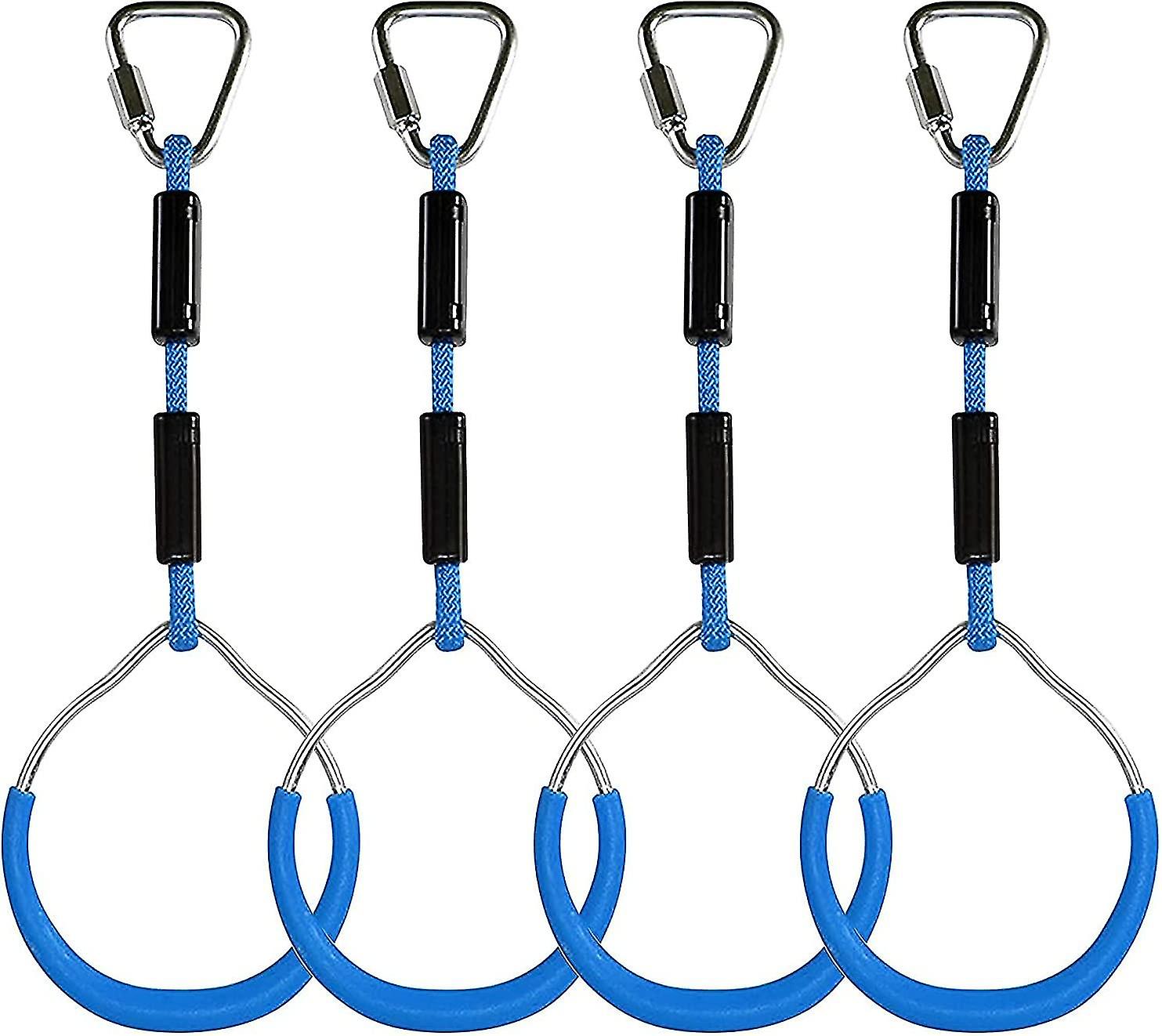 Kids Climbing Rings Multi-function Swing With Plastic Max Load 120kg blue 4pcs