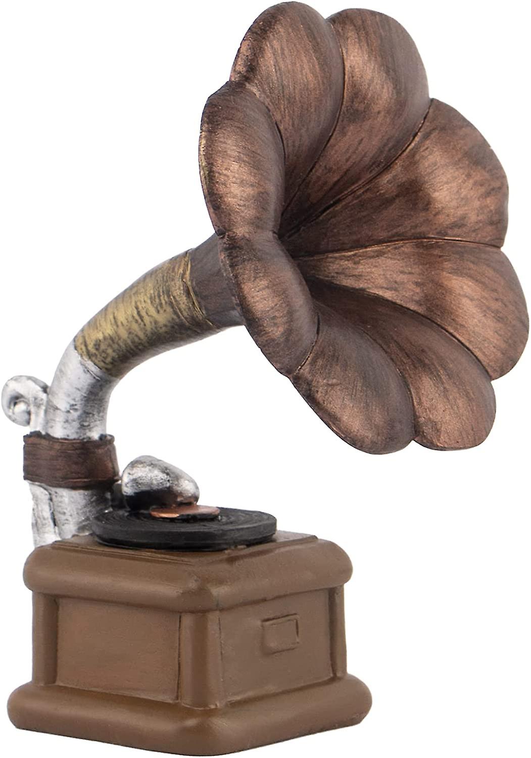 Resin Retro Small Furniture, Nostalgic Gadgets, Home Decorations, Office Decorations Small Statues with Commemorative Value (Retro Gramophone)