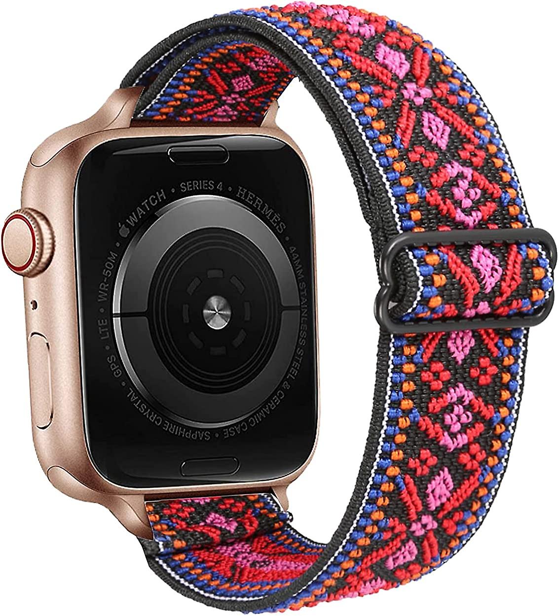 Stretch Band Compatible with 38mm iWatch Series 6 40mm, Adjustable Elastic Strap Breathable Wristband for iWatch Series 5 4 3 2 1 SE Suitable for Men