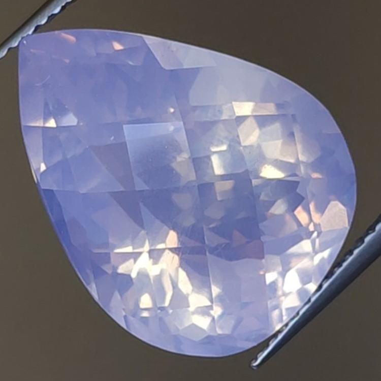 13.46ct Amethyst Lavender Pear Cut With Checkerboard awo45