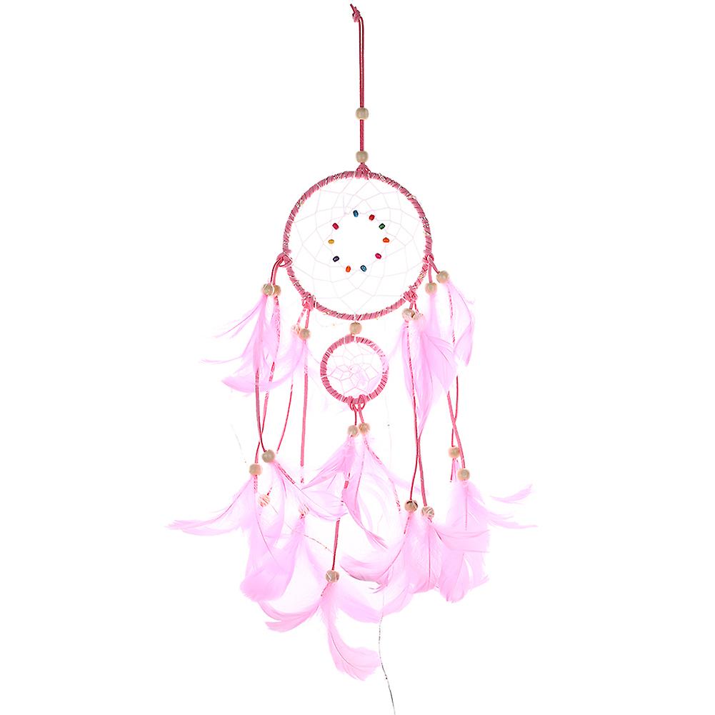 LED Colored Light Dream Catcher Feather Handmade Dreamcatcher with String Light