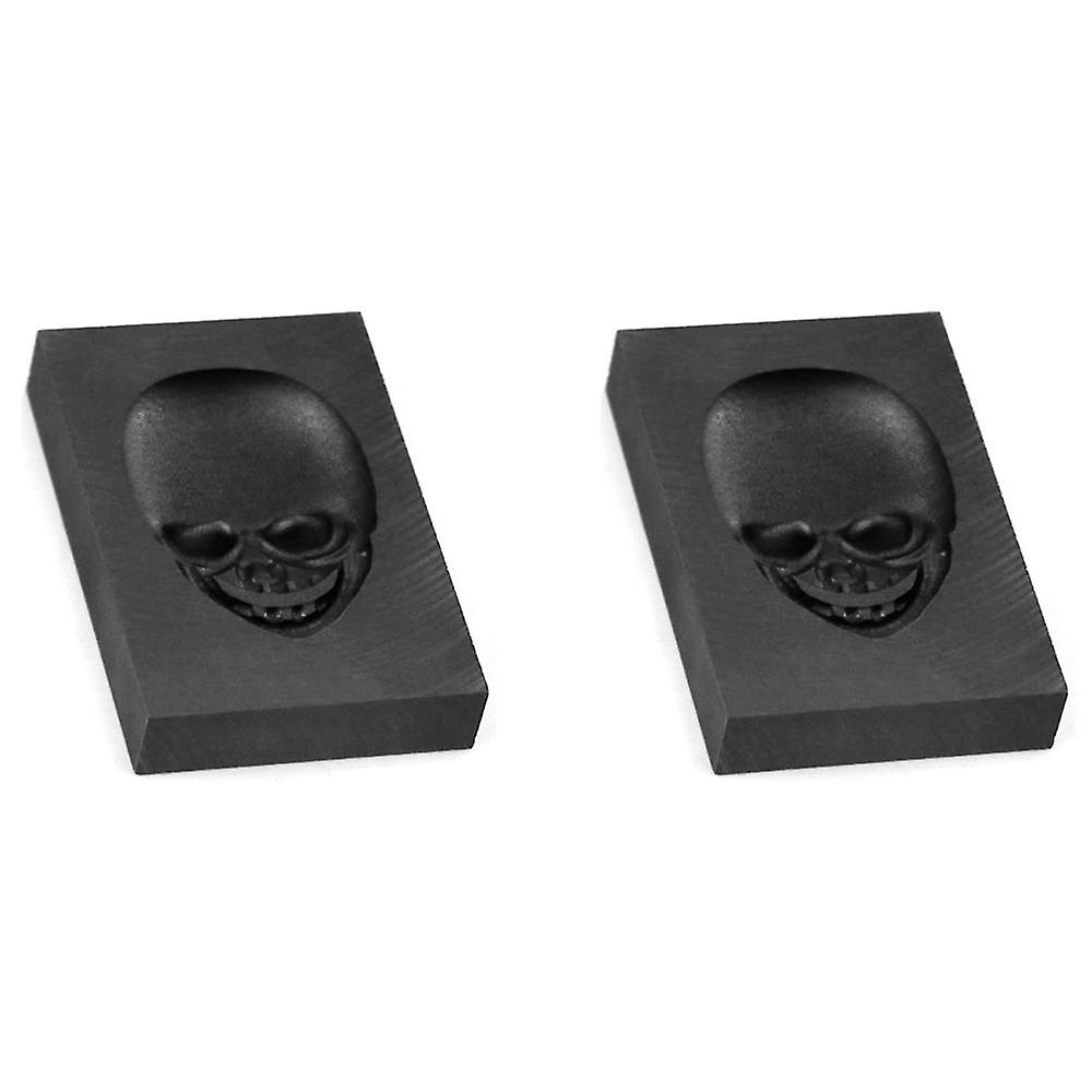 2x Casting Mold, Skull Graphite Casting Ingot Mold For Melting