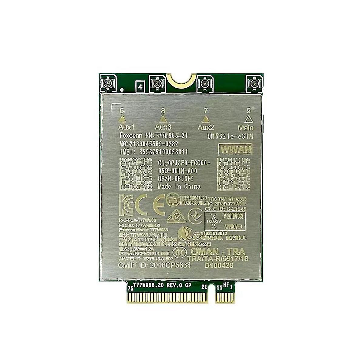 T77w968 For Dw5821e Lte Cat16 Gnss 5g Wwan Card Module For Lattore 5420 5424 7424 Rugged 7400/7400