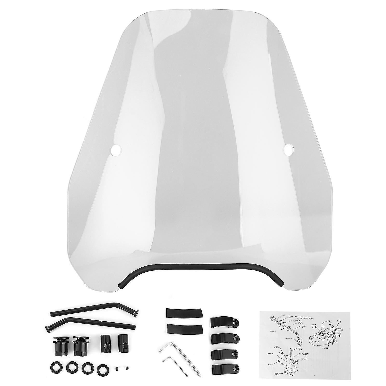 Universal Motorcycle Windshield Retro Style Wind Deflector Windscreen Front Headlight Fairing Parttransparent