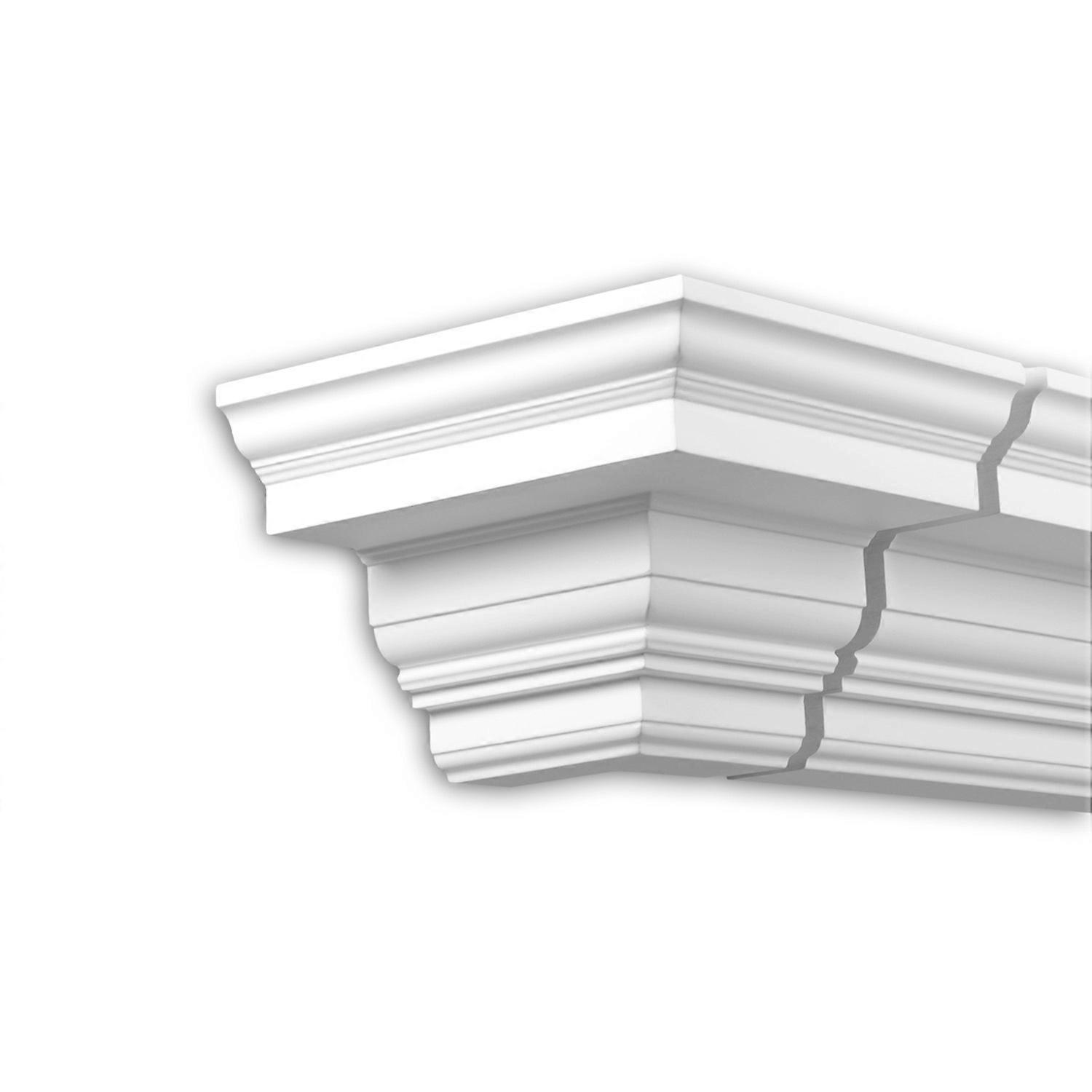 Profhome Decor 1 x External angle joint element 432312 Profhome white Rigid polyurethane foam pre-primed lightweight, stur