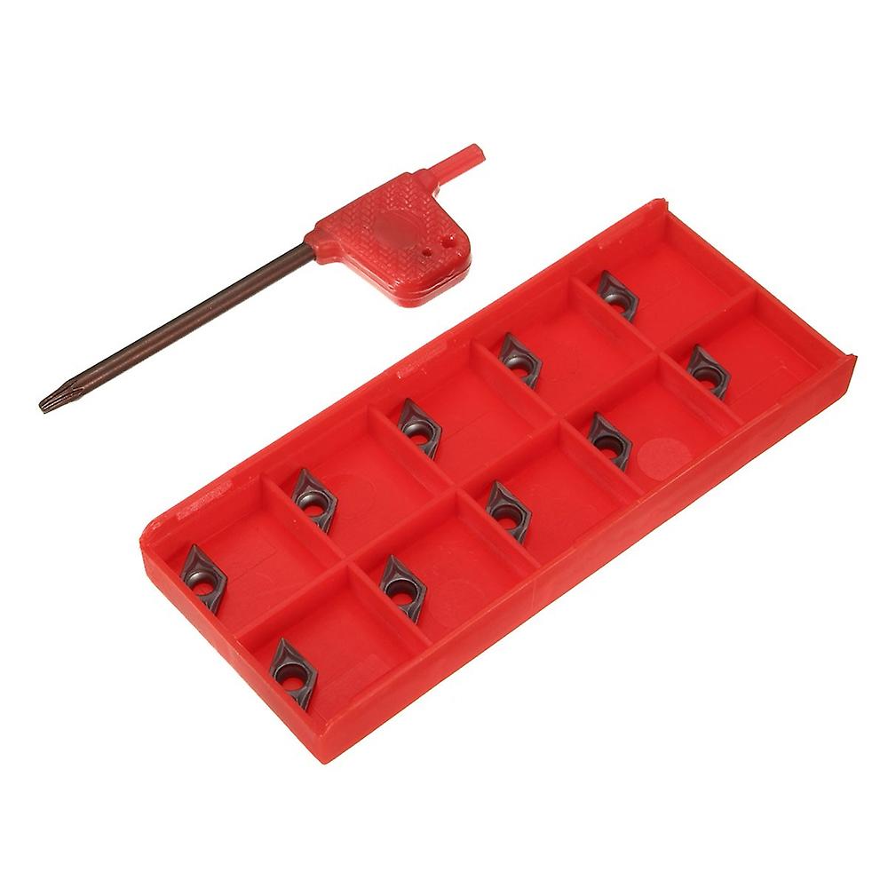 10Pcs DCMT0702 EM YBC205 Carbide Inserts + Wrench for Lathe Turning Bar Tool