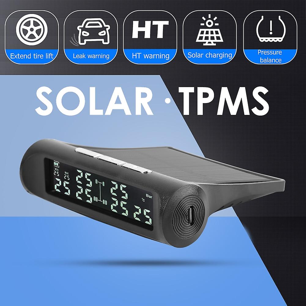 An-07 Solar Truck Tpms Lcd Display 6-wheel Tire Pressure Monitoring Tyre Temperature Alarm System Tyre Pressure System