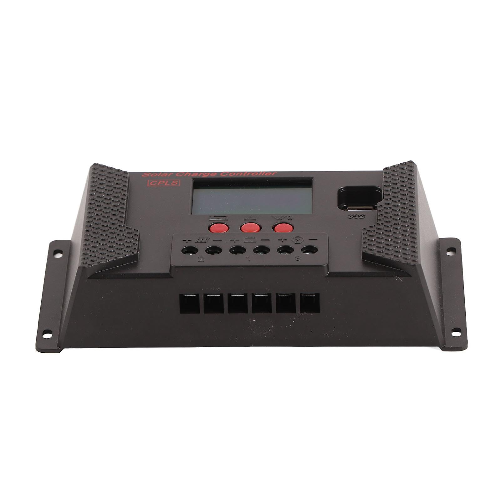 12V/24V PWM Solar Controller with LCD Display, USB Port, and 30A Regulation