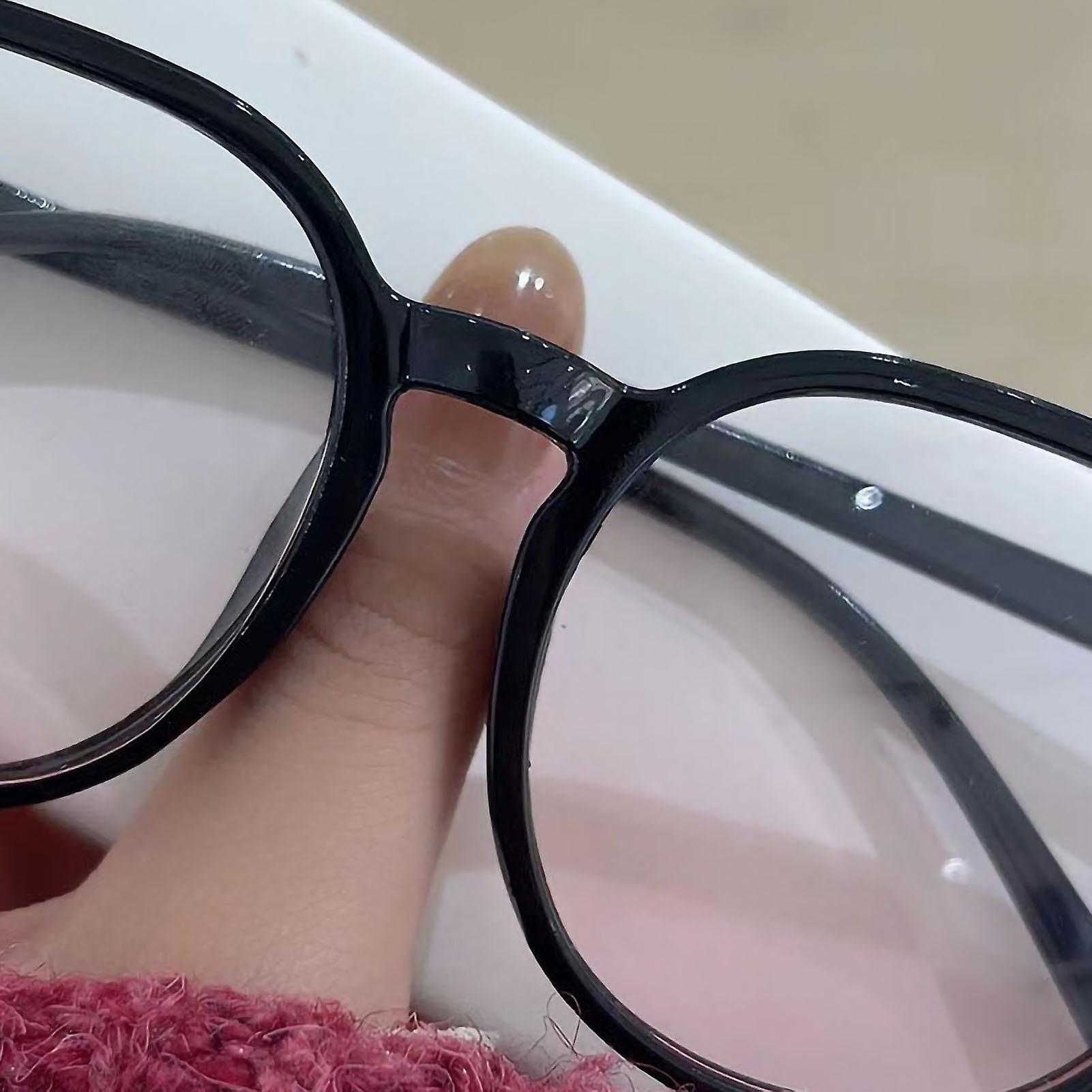 Large Frame Blue Light Blocking Glasses 0 Diopter Bright Black