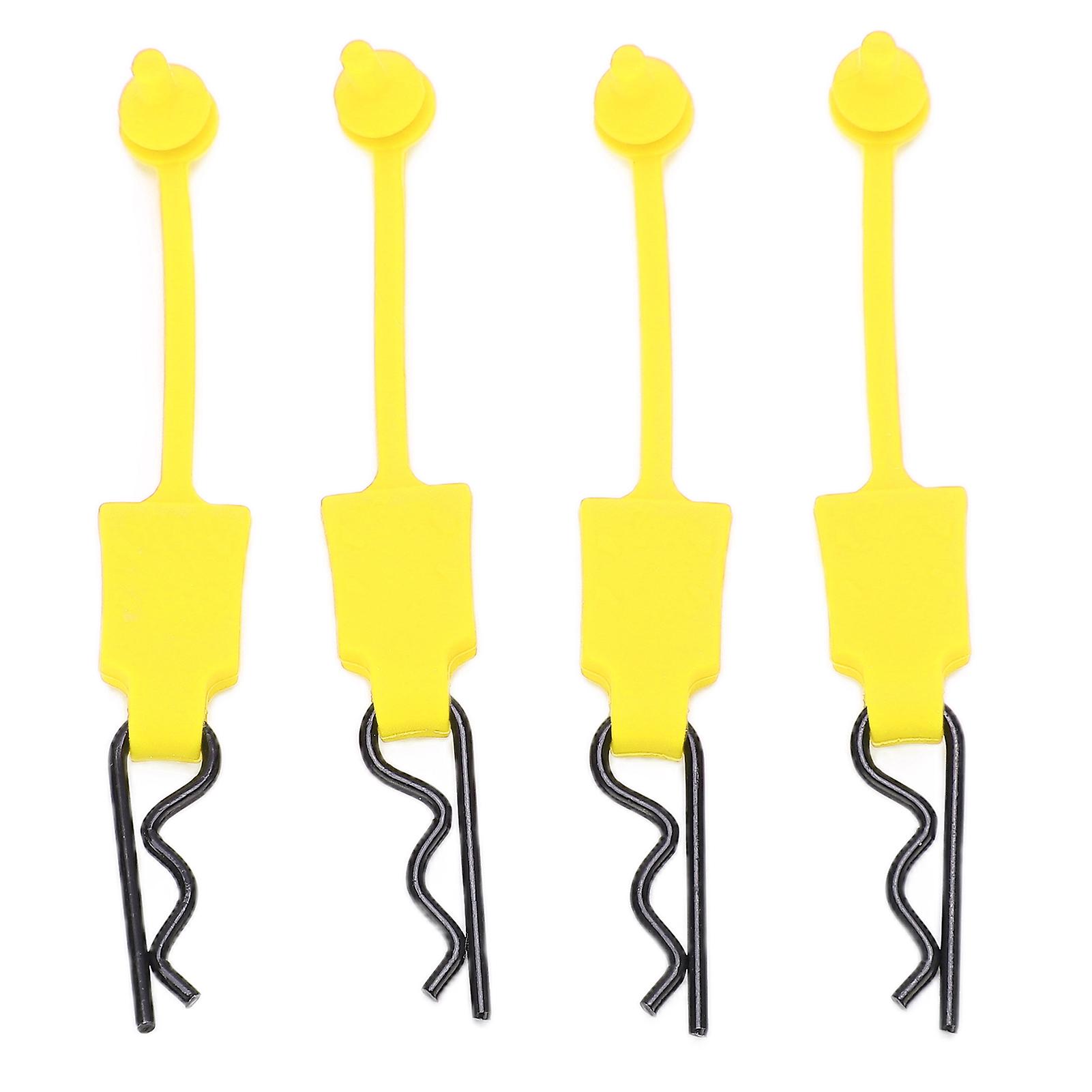 4Pcs 1/10 RC Car Clips Pins Universal Car Shell Bolt Latch Clip Replacement Model Car Shell AccessoryYellow