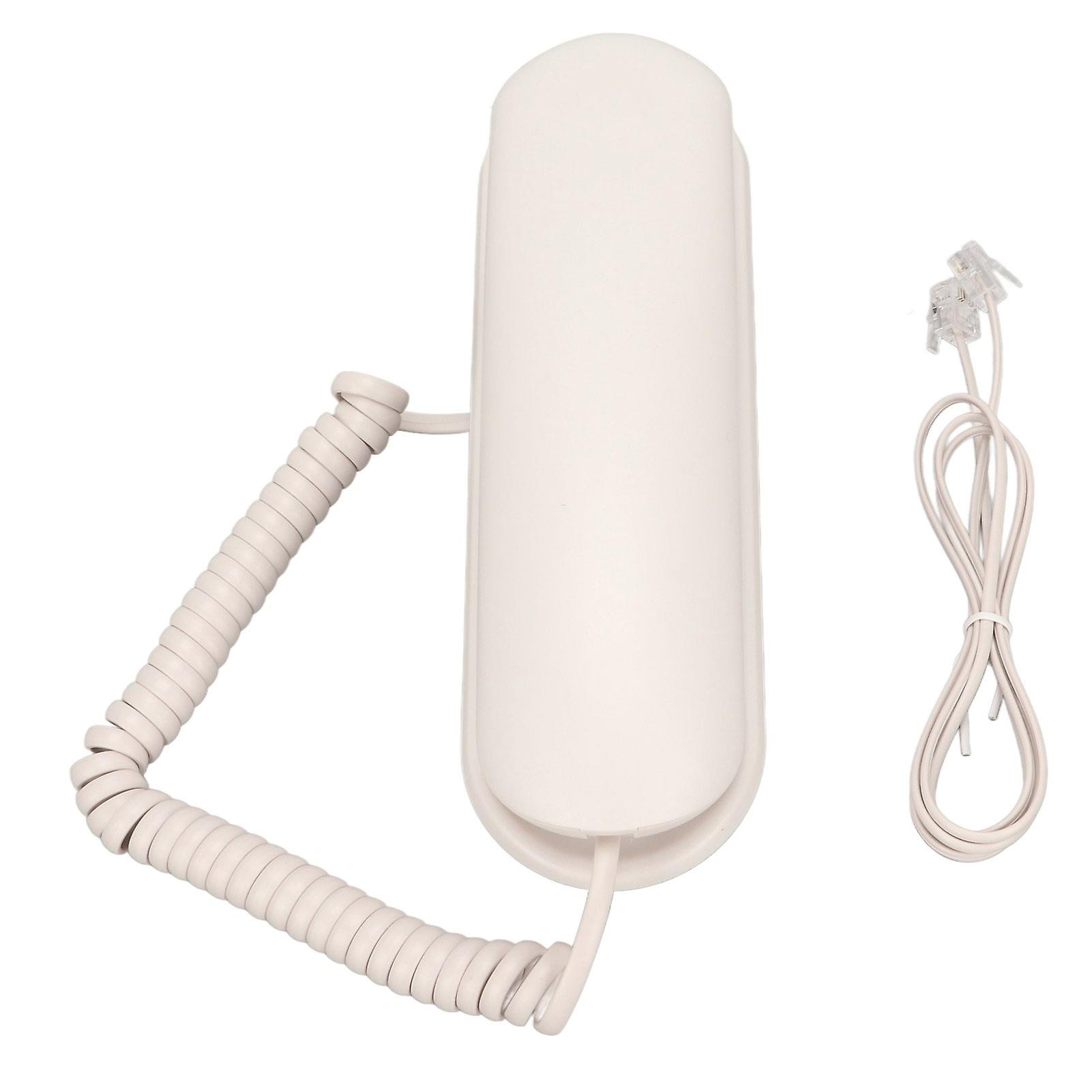 Wall Telephone Multifunction Big Buttons Redial Mute Function Corded Wall Phone for Home Office Hotel White