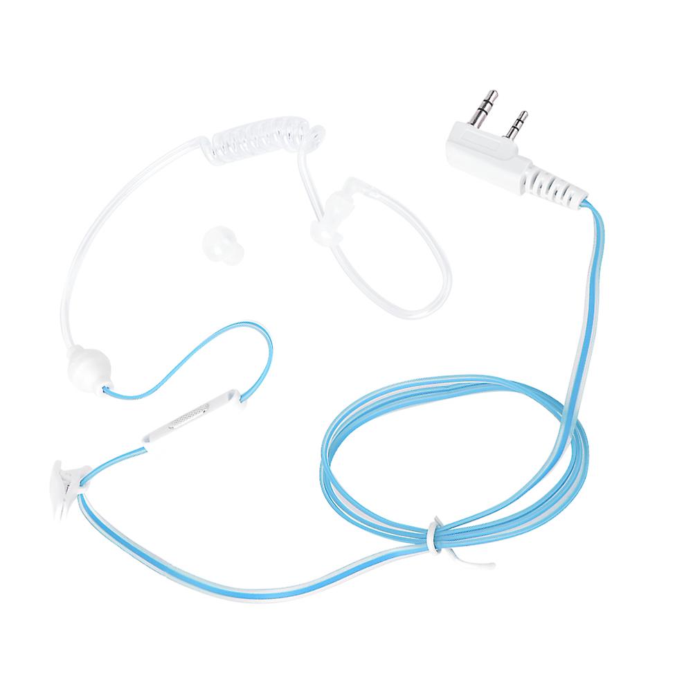 Air Tube Mic Earpiece Radio Headset Radiation Protection PTT Button for Baofeng 888S/5R 6R Two Way Radio Blue