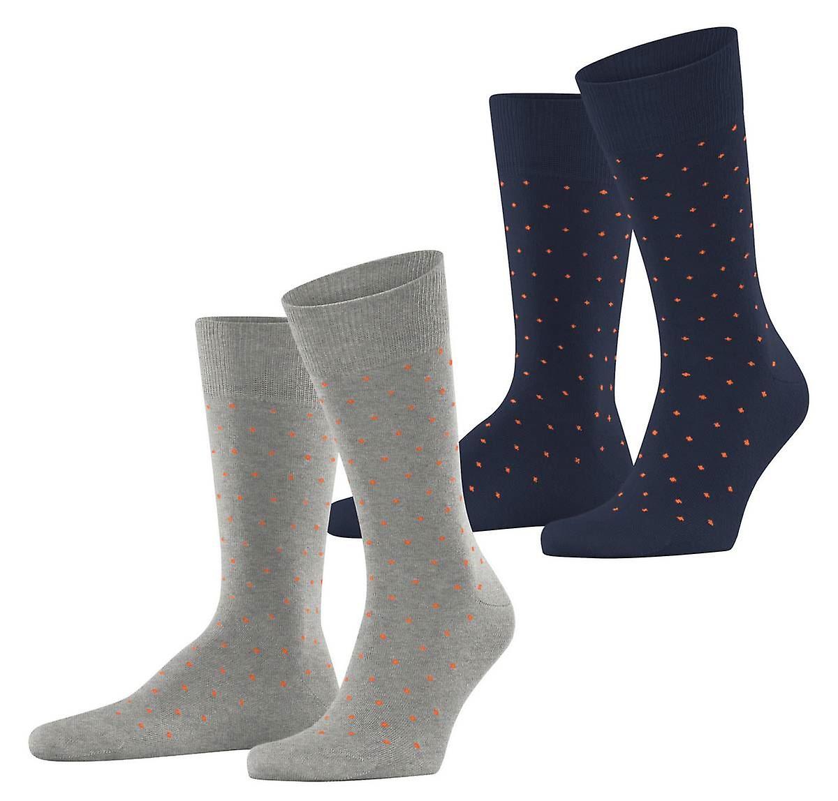 Esprit Fine Dot 2 Pack Socks - Navy/Grey