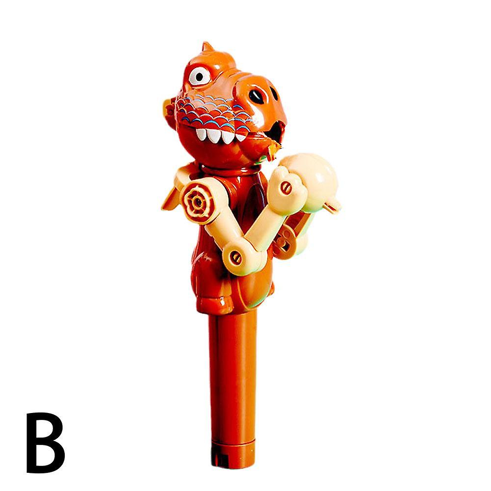 Brown (no candy storage) (B) $ dinosaur lollipop toy net red pool candy toy tease dog dinosaur candy lollipop robot