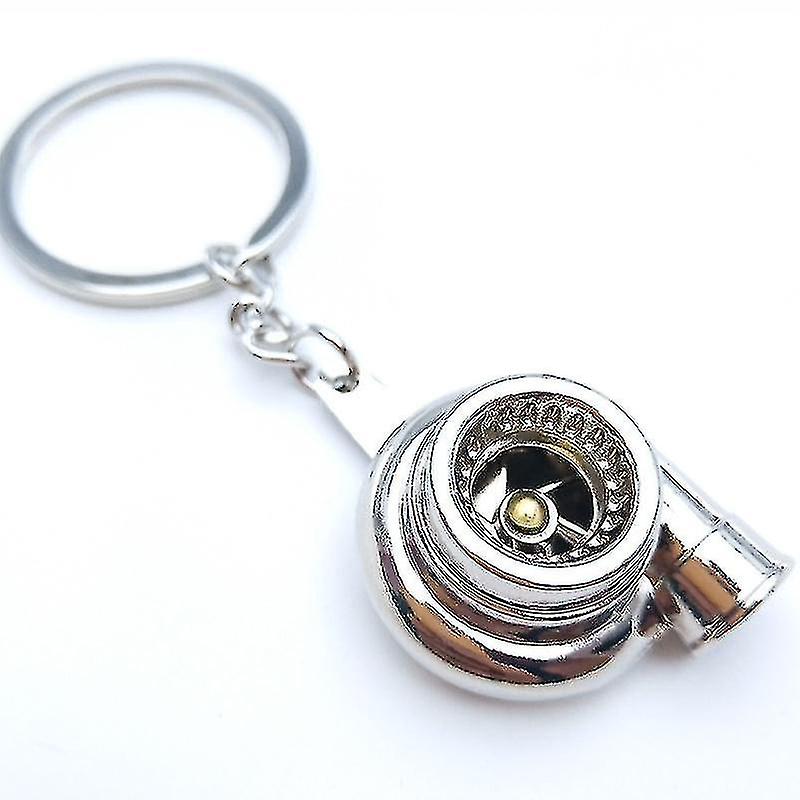 Car Metal Keychain Sound Turbo Key Plain Bearing Spinning Model Turbine Turbo Ring Key Turbo Shaped DZS