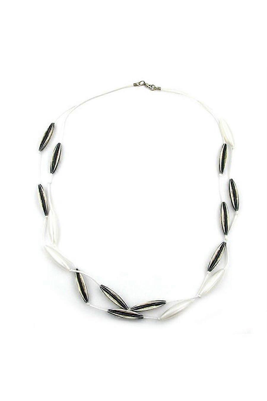 Necklace Olives White-black 60cm - Gl02455