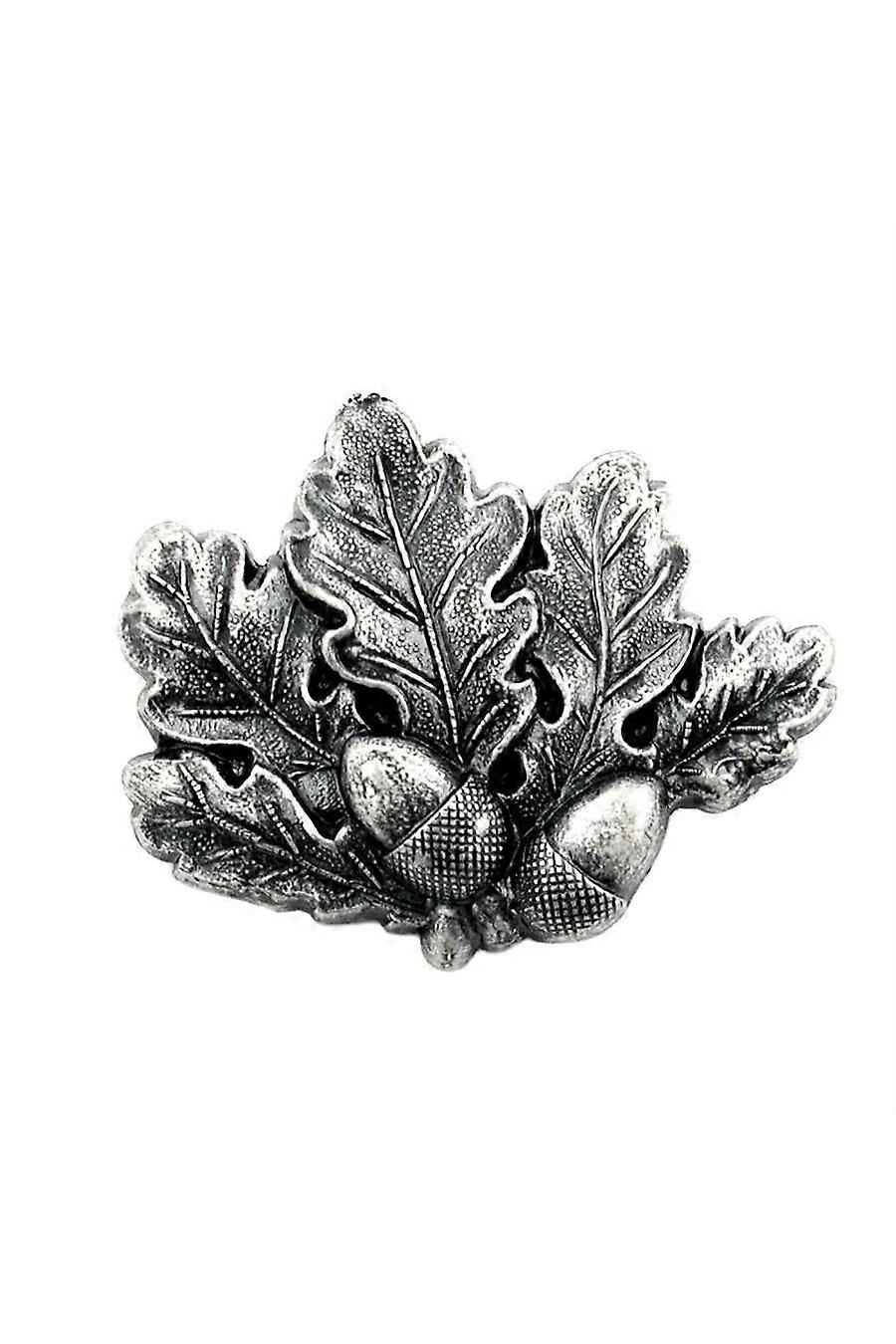 Brooch Oak Leaves Antique Silver Coloured - Gl00559