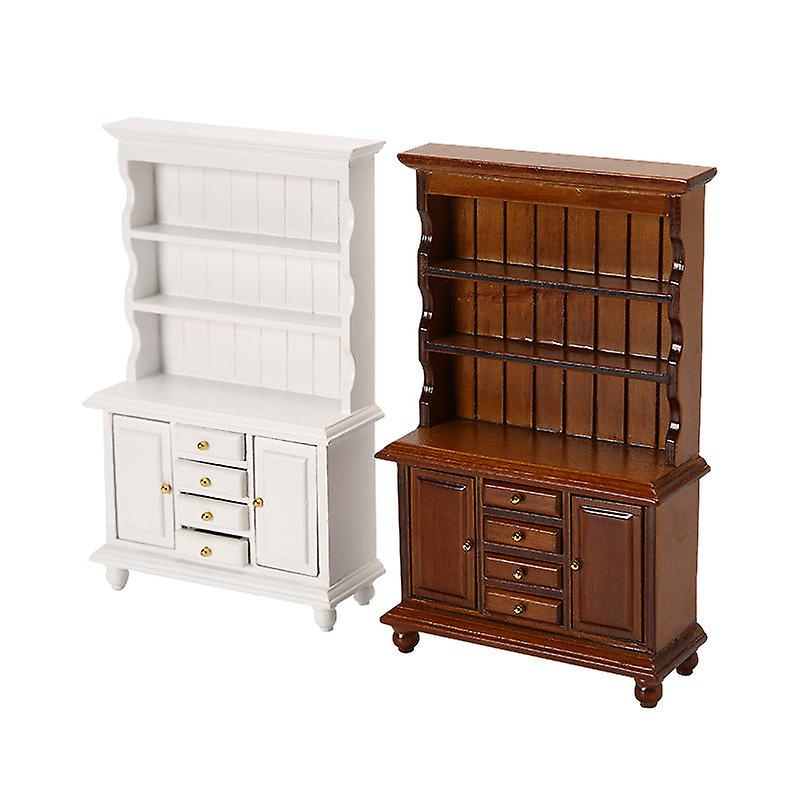 Miniature Furniture Toy Dolls House Diy Decoration Accessories Mini 1:12 Three-layer Four-drawer Bookcase