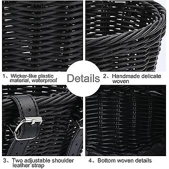 Panier De Vélo Pour Enfants Avant Vélo Accessoires Tressé Osier Panier De Vélo Avec Guidon Streamers-dwdz