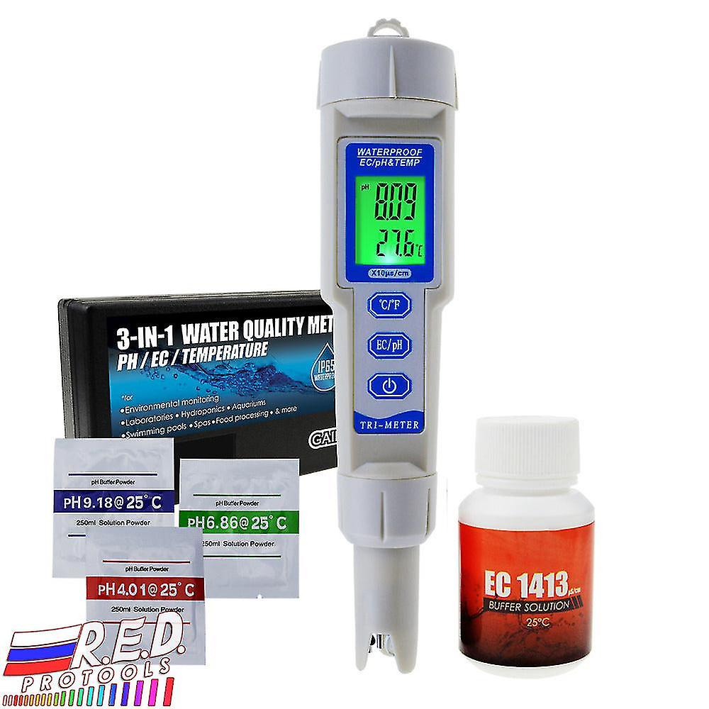 Ph /ec/temperature Meter Atc 3 In 1 Waterproof Pen Type Water Quality Combo Multi-parameter Tester Monitor Analyzer Acidometer