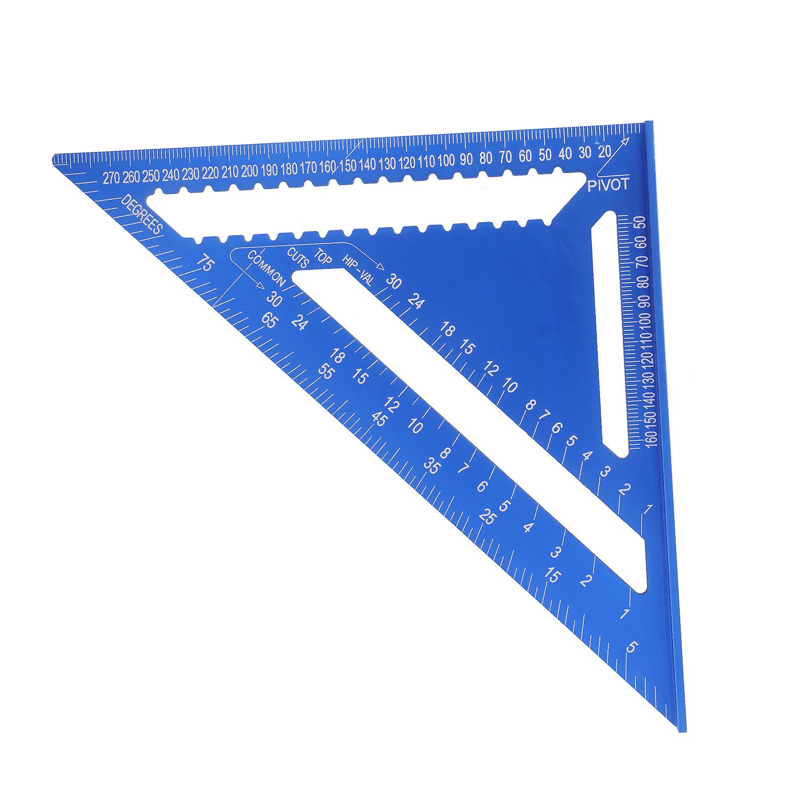 Triangular Angle Ruler Square 12in 45° Aluminum Alloy Woodworking Layout Gauge Measure Tool