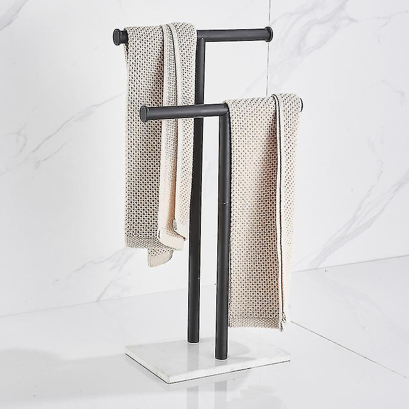 Double T towel and accessories rack, black