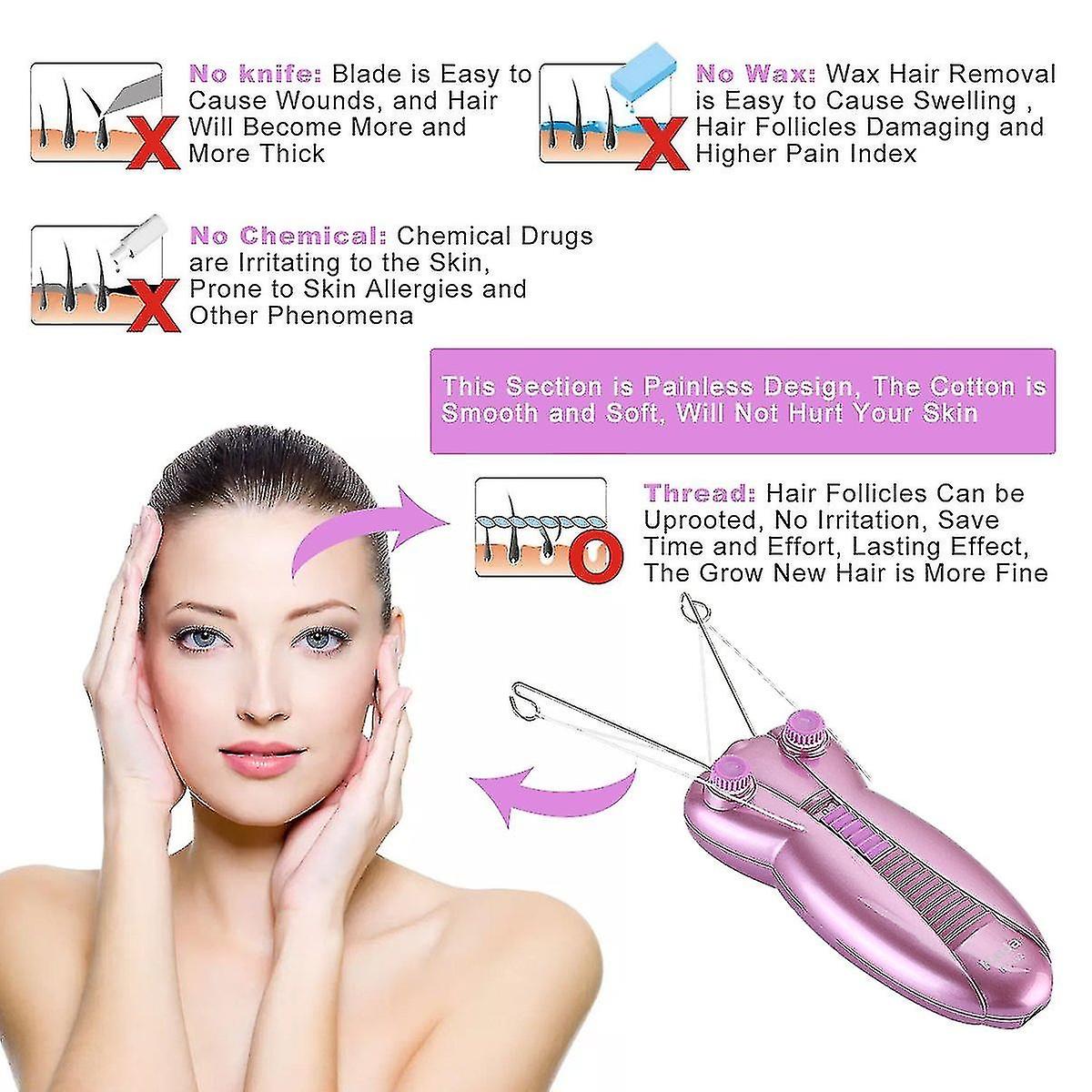 Ladies Facial Epilator Electric Ladies Beauty Epilator Facial Threading Hair Removal Shaver Facial M
