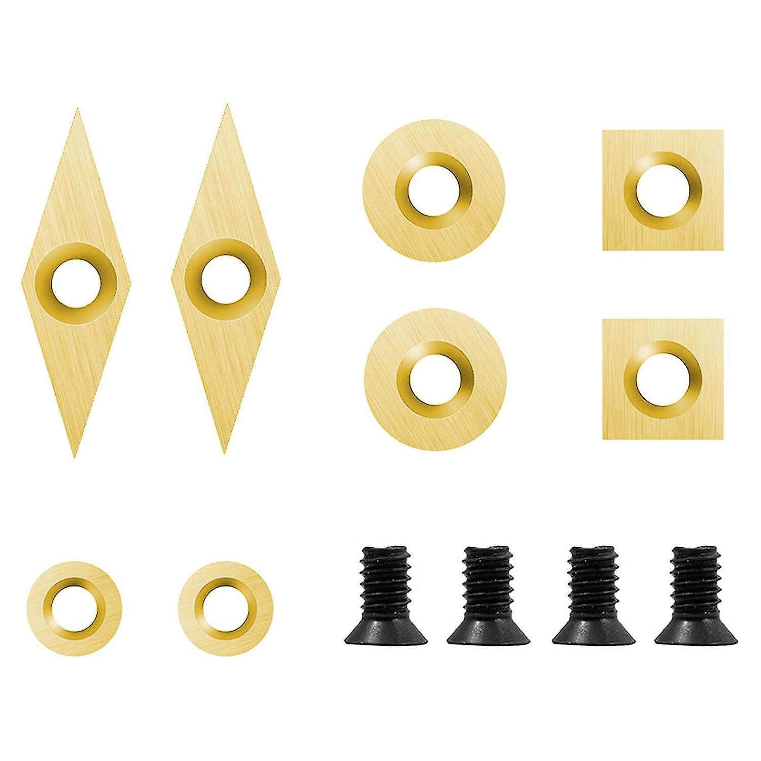 8 Pcs Carbide Insert Blades Screws Turning Tools Replacement Cutter Sharp And Durable For Lathe Tool