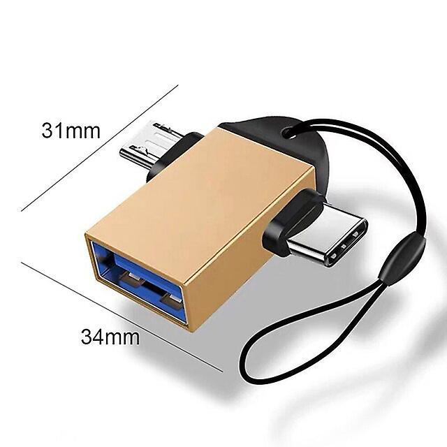 سبائك الألومنيوم 2 في 1 الروبوت وتغ محول محول الهاتف المحمول USB موصل متعددة الوظائف من النوع C إلى USB موصل Otg محول