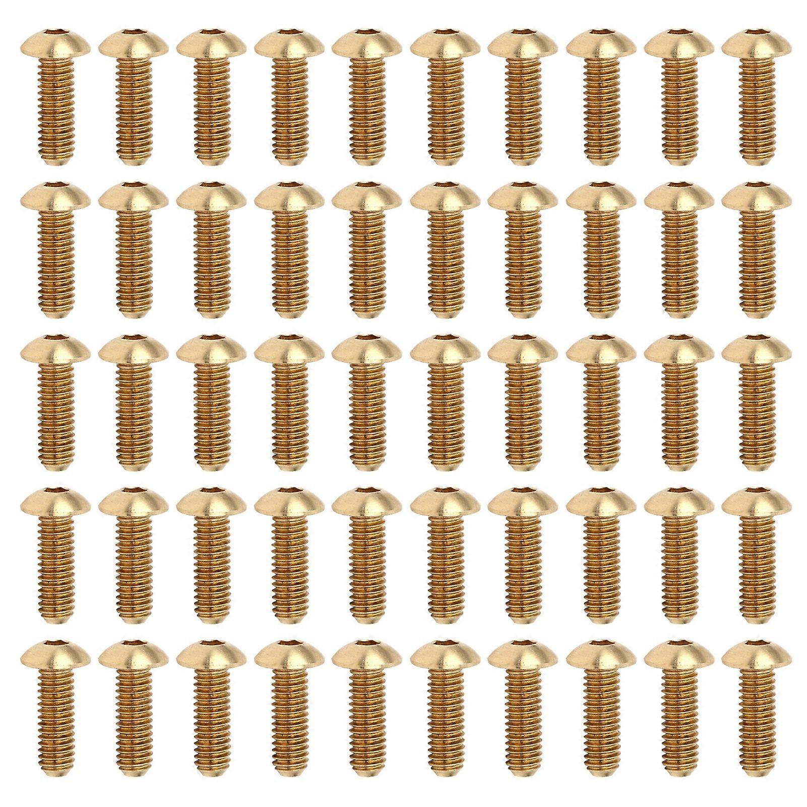 50Pcs Hex Socket Screws Half Round Head Pure Copper Hardware Accessories FastenersM4 x 12 mm