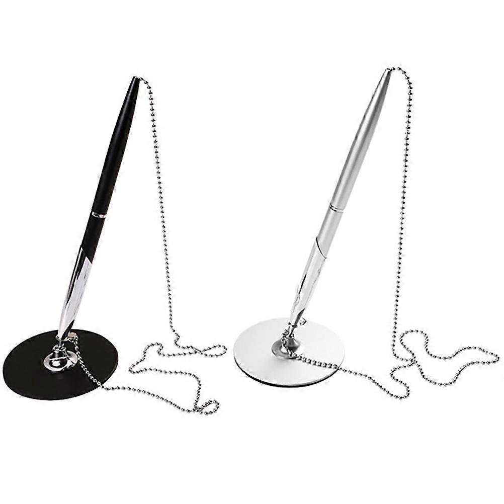 2Pcs Table Fixed Signature Pen Multi-function Writing Pen Guest Book Pen Vertical Table Pen