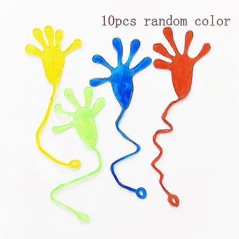 10pcs Kids Fun Sticky Hands Palm Elastic Sticky Squishy Slap Palm Toy Kid Tw