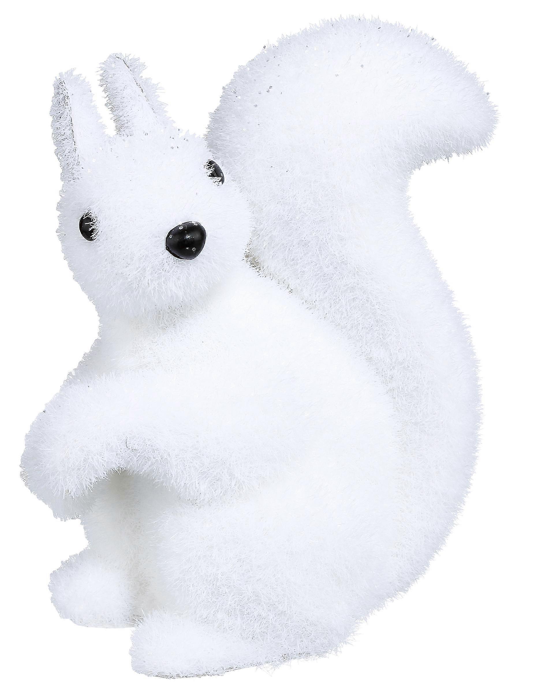 Decoration white squirrel 12 cm