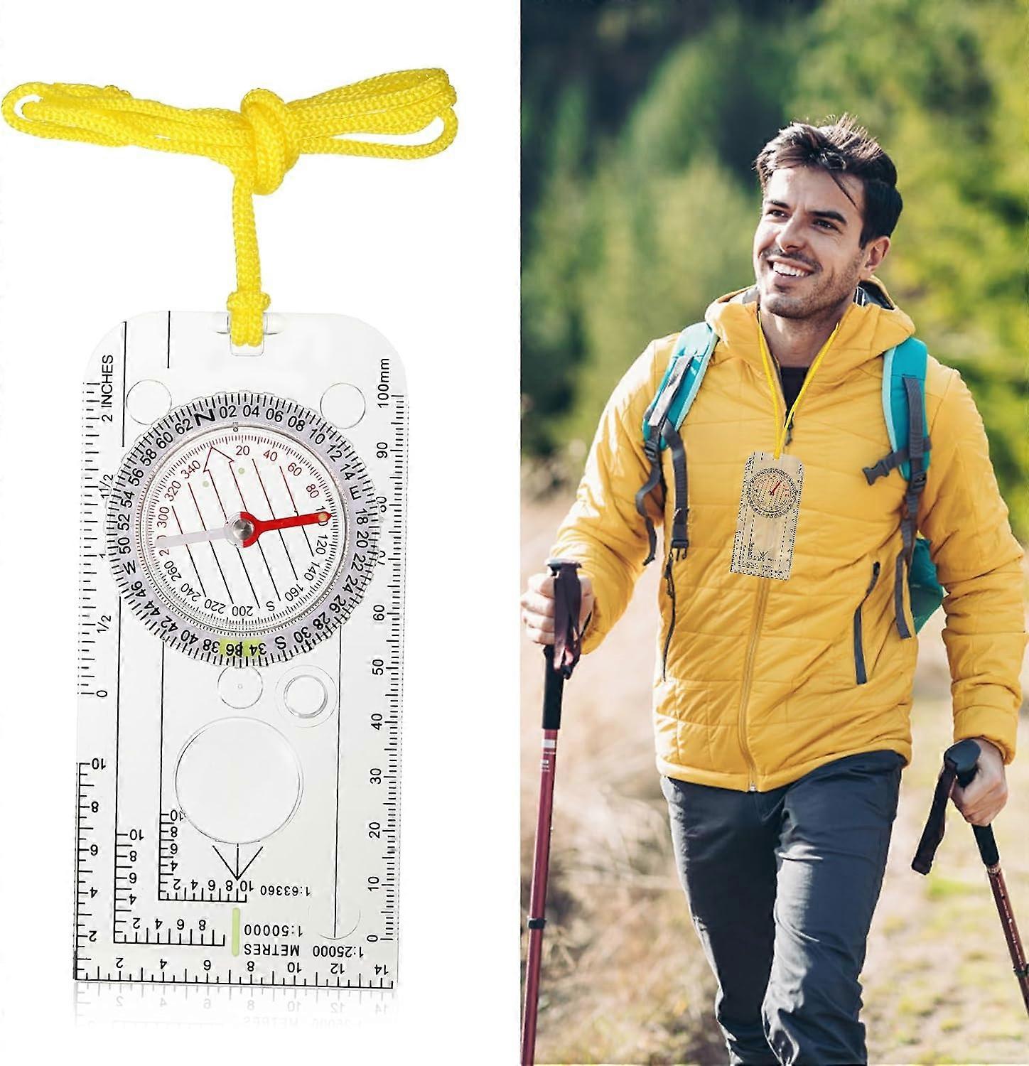 Orientation Compass, Hiking Navigation Compass, Portable Compass for Survival Mountaineering,Multifunctional Explorer Compass