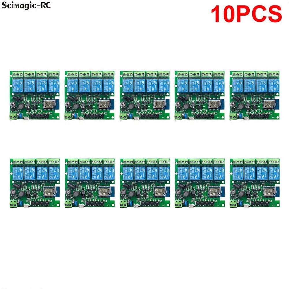 10 stücke Smart WIFI Relais Modul Tuya Smart Leben APP Empfänger AC DC 7-32V 85-250V RF Fernbedienung für Alexa Google Hause